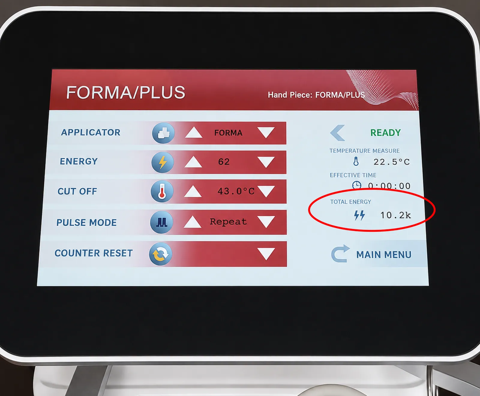 基于总能量输送量的施术